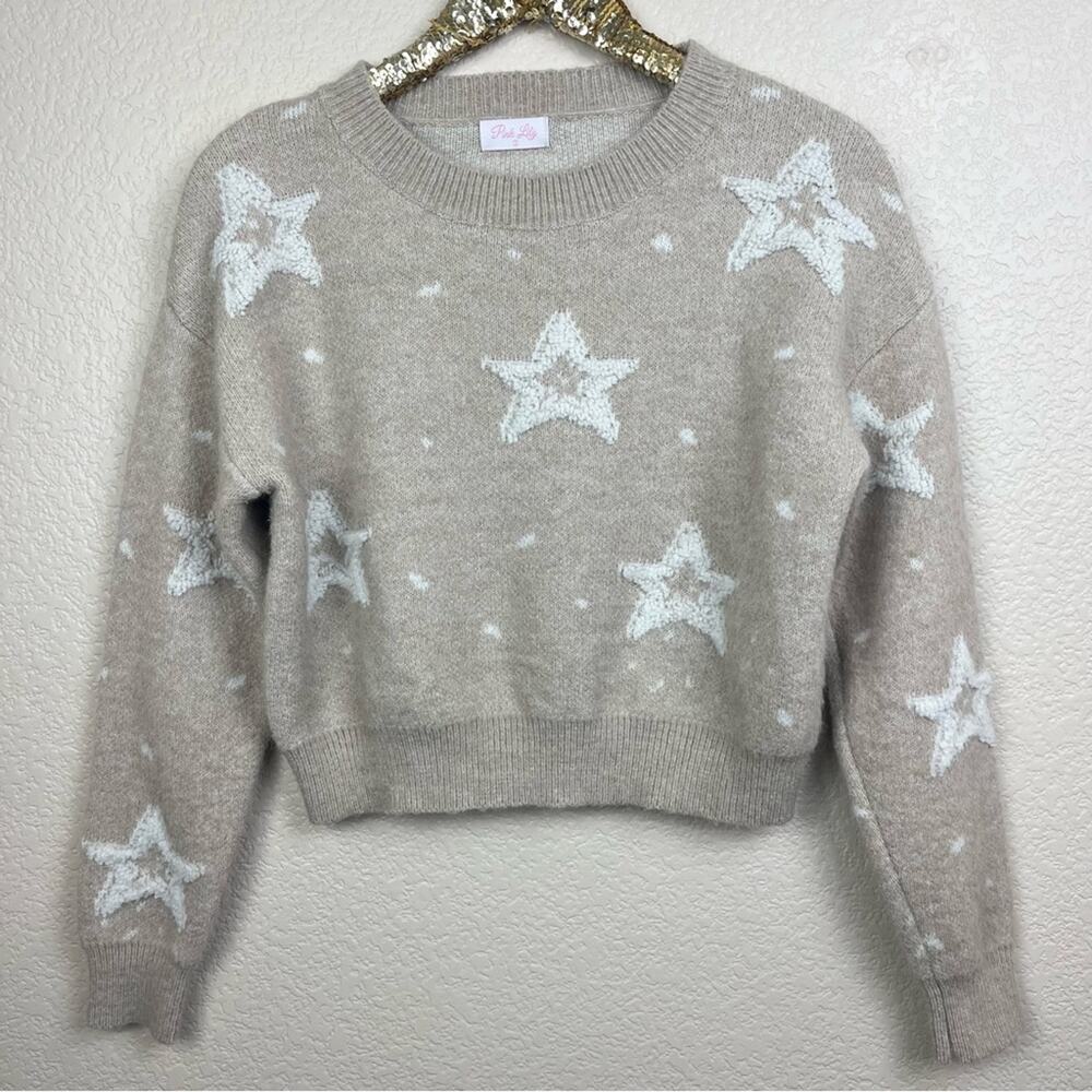 Pink Lily • Cropped Star Sweater